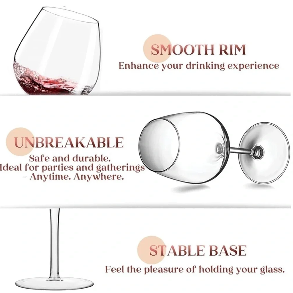 6! LARGE - 18oz - 20oz Plastic Wine Glasses!